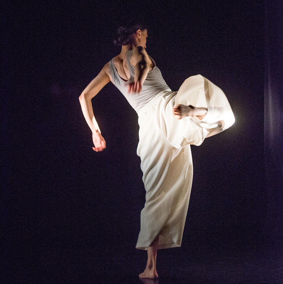 Vanessa Goodman poses mid performance