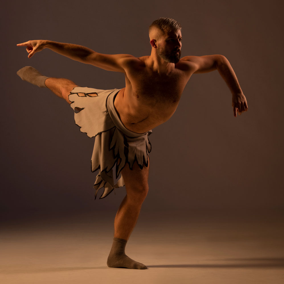 Joshua Beamish poses mid performance